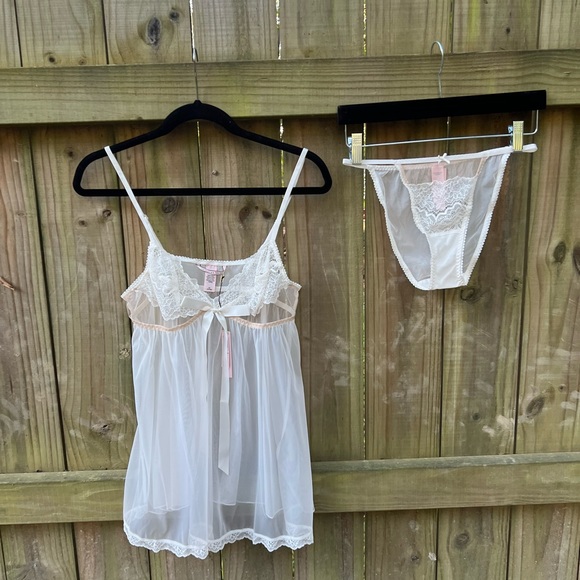 NEW Victoria’s Secret Very Sexy Bride La Fleur Babydoll Lingerie 2pc set NWT - Picture 2 of 13